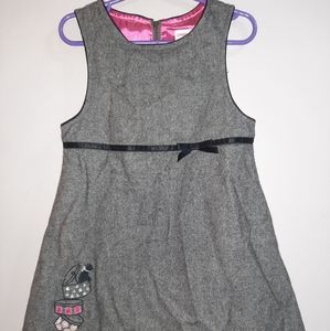 Vintage Gymboree City Sidewalk Gray Pinafore Dress